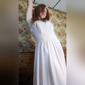 Flirty pale frothy sheer prom dress